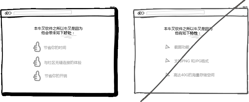 展示产品带来的好处而不要罗列产品特性